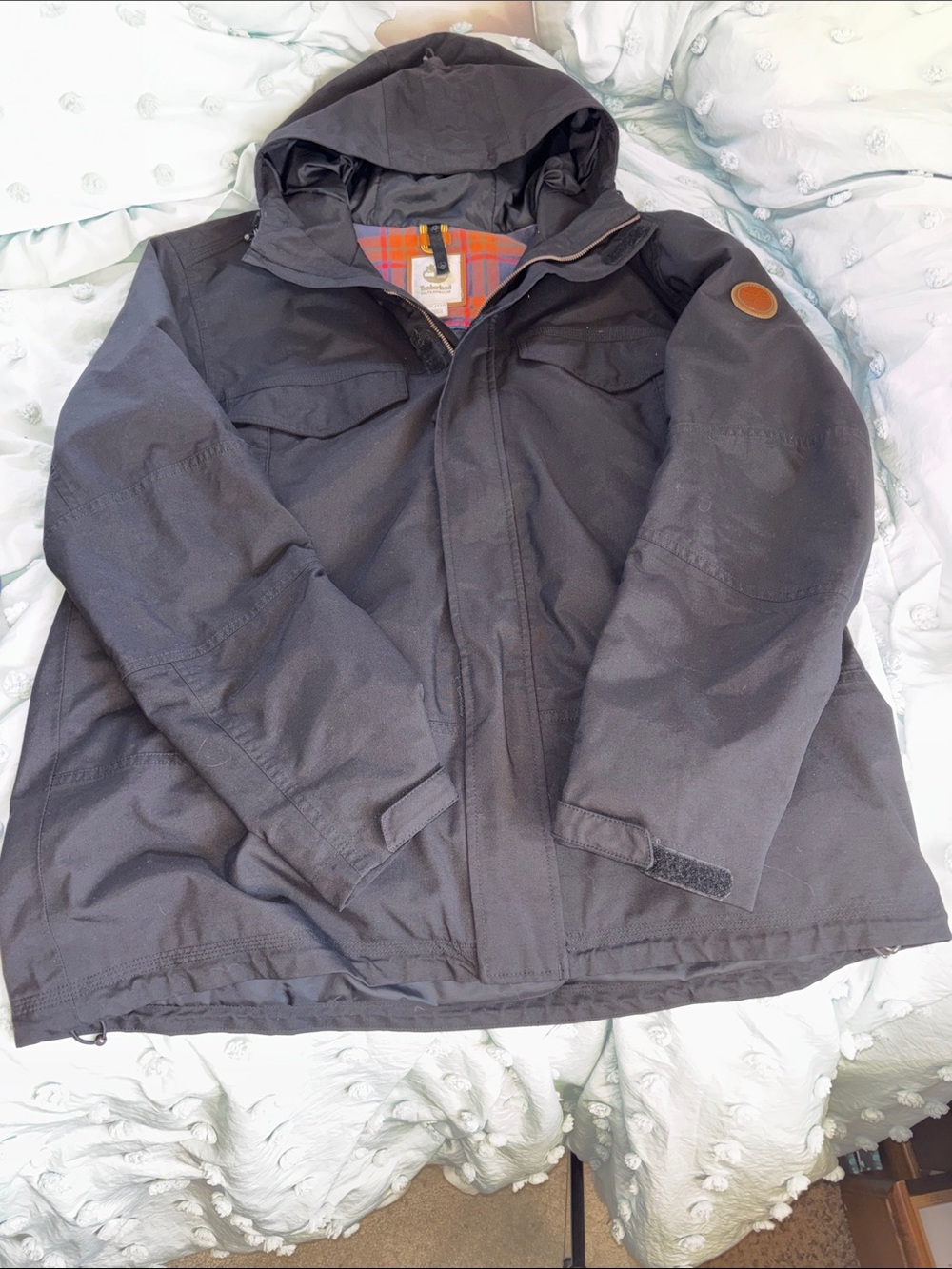 Timberland Black Hooded Field Jacket